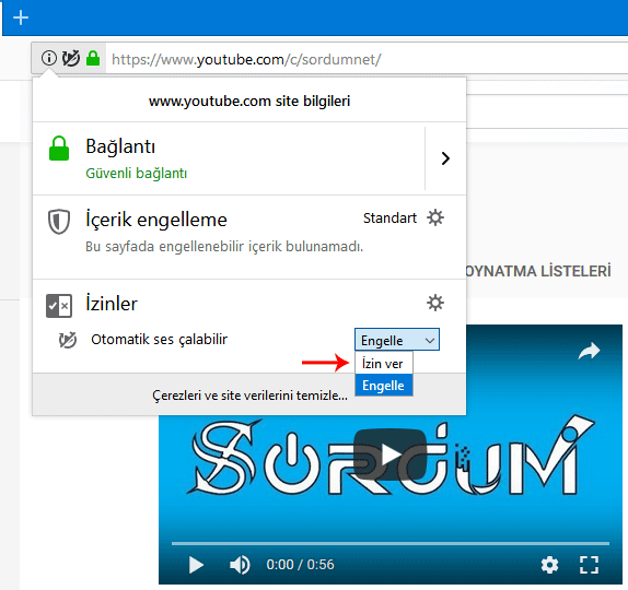 Firefox otomatik oynatmaya izin ver