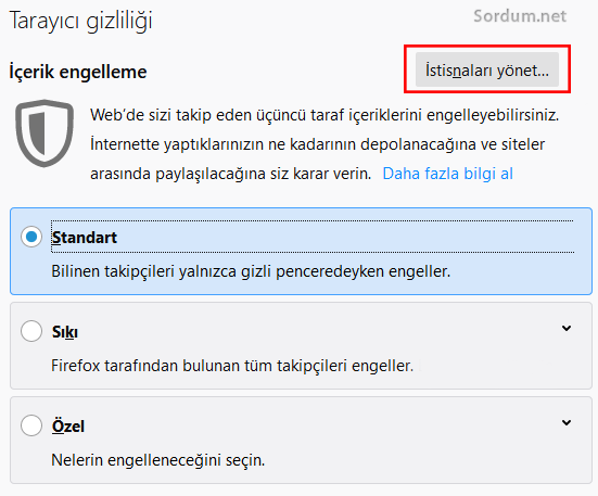 firefox tarayıcı gizliliği