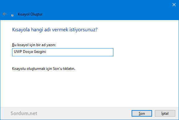 UWP dosya gezgini ismi