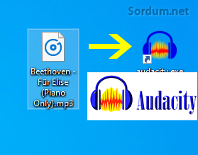 Audacity sürükle bırak