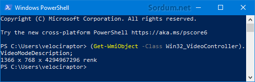 Powershell ile ekran çözünürlüğünü bulalım