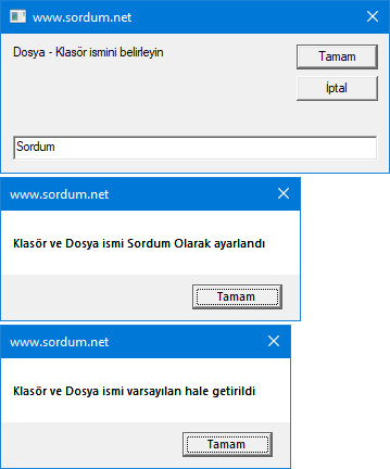 Vbs ile yeni dosya veya klasör isim değişikliği