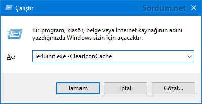 Çalıştırdan ikon belleğini temizlemek