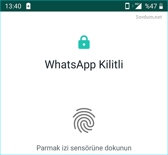 WhatsApp parmak izi sensörü