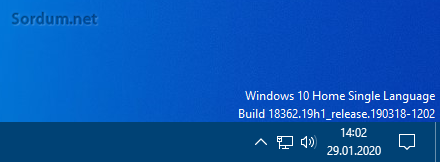 Windows sürüm bilgisi masaüstünde gösterilsin