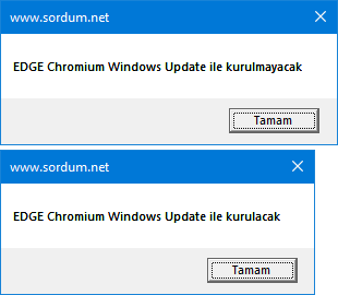 Vbs ile EDGE chromium kurulumunu engelleyelim