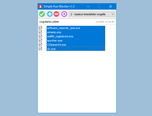 Simple run blocker klavye kısayolları