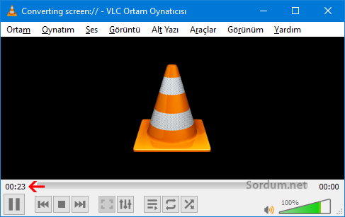 VLC ekranı kaydediyor