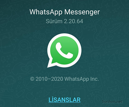 whatsapp sürümü nasıl bulunur