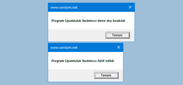 Program düzgün yüklenmemiş çözümü