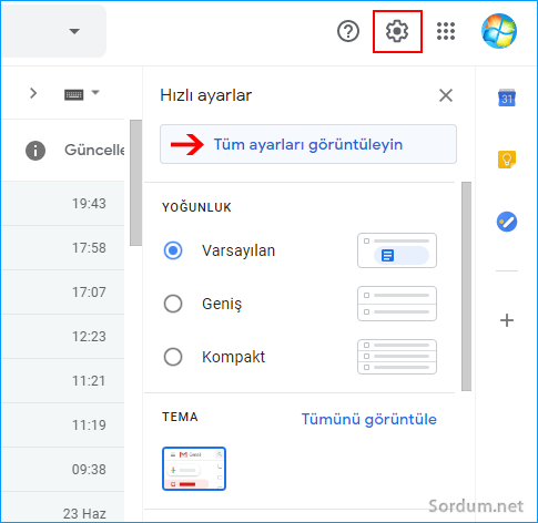 Gmail ayarlar