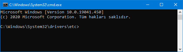 cmd yi klasör yolunda açtır