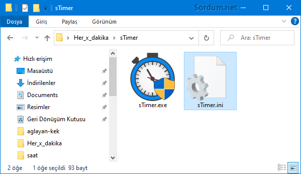 Sordum Timer yazılımı