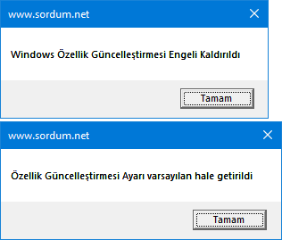 Vbs ile Windows güncelleme engelini kaldırın