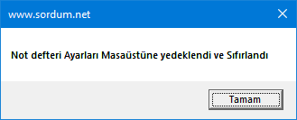 VBs ile not defteri ayarlarını sıfırlamak