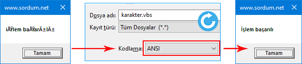 VBS de Türkçe karakterler Bozuk