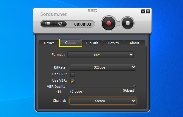 Weenysoft free audio recorder kayıt türü