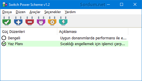 Switch power scheme yazılım arayüzü