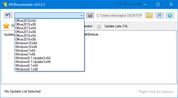 Wh downloader güncelleme seçimi