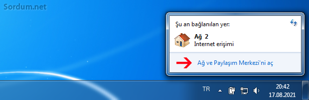 Ağ ve paylaşım merkezini aç