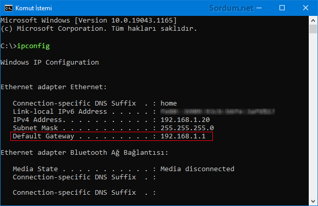 Modem arayüzüne hangi ip ile girilir