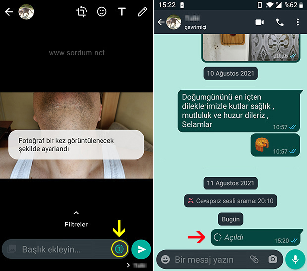 WhatsApp de Resim birkez görüntülendi