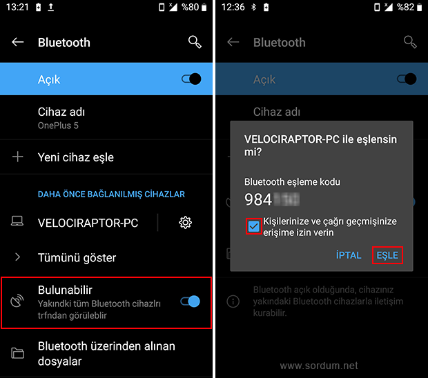 Android te bulunabilirliği aç