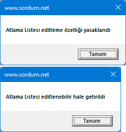 Vbscript ile atlama listesi ayarı