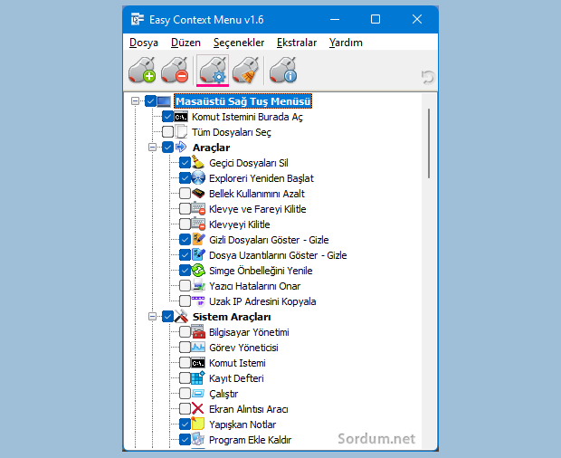 Ec menu liste Düzenleyici