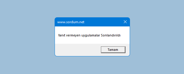 Vbscript ile sonlandır