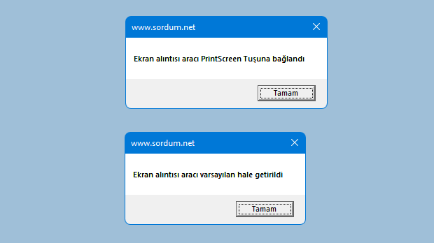 Vbscript ile ekran alıntısı aracını Printscreen tuşuna bağla