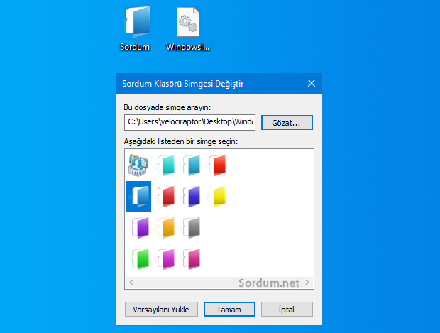 Klasör simgesi nasıl değiştirilir