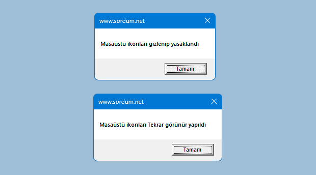 VBscript ile masaüstü ikonlarını yasakla