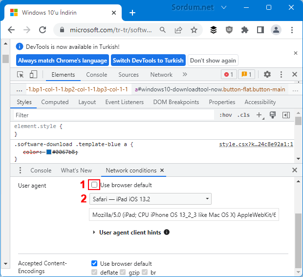 Chrome otomatik seçim