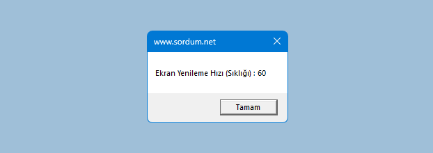 Vbscript ile ekran yenileme hızı