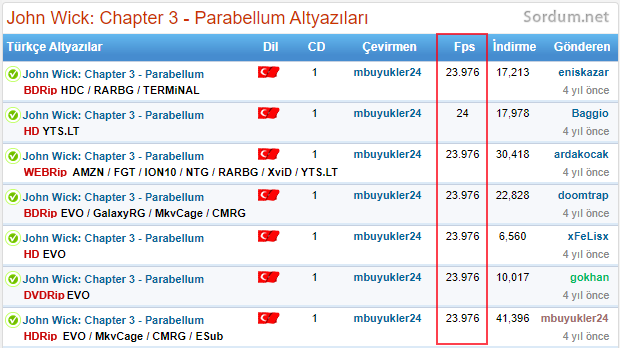 FPS uyumlu alt yazı