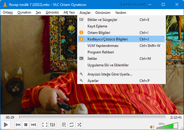 Vlc ile FPS bul