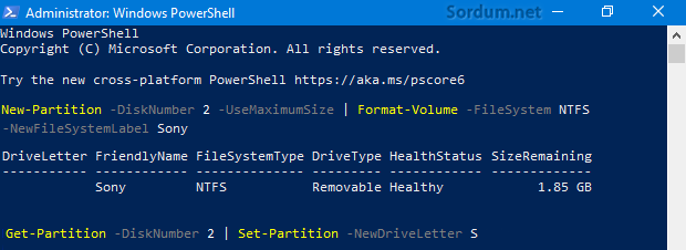 Powershell ile harf ata