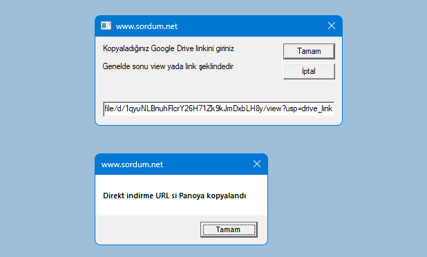 Google Drive Link oluşturucu