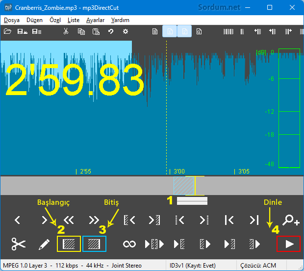 Mp3 Direct Cut ile Mp3 kesin