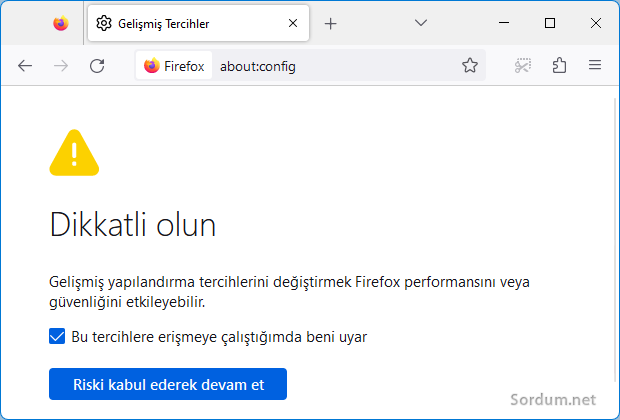 Firefox About:config ayarı