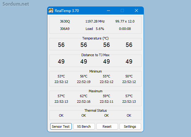 Real temp ile işlemci ısısı