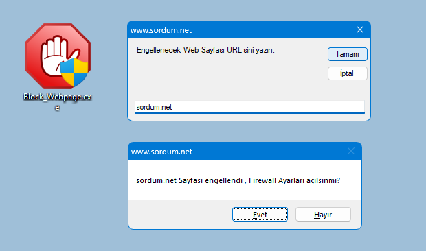 Block Web Page yazılımı