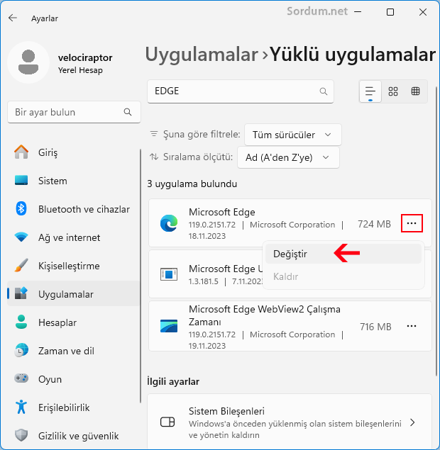 Microsoft EDGE nasıl onarılır