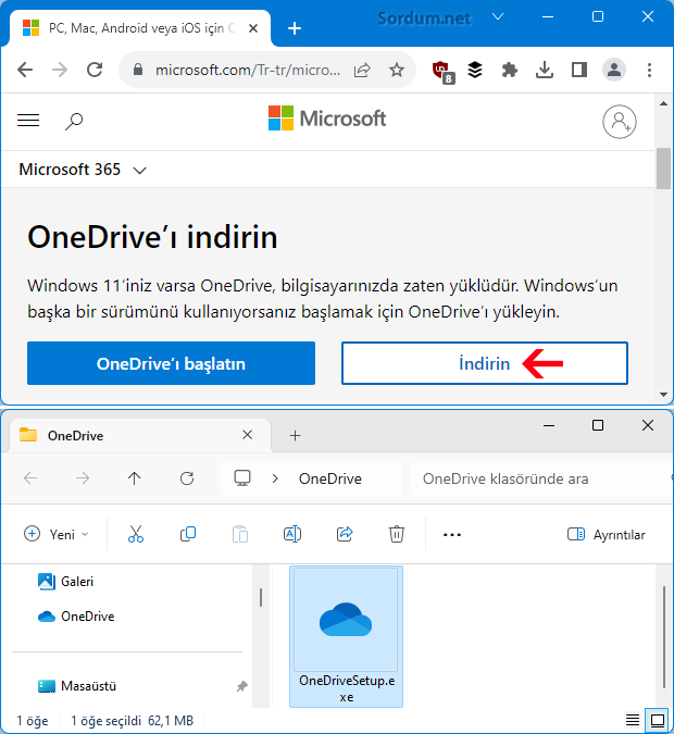 OneDrive ı Microsofttan indir