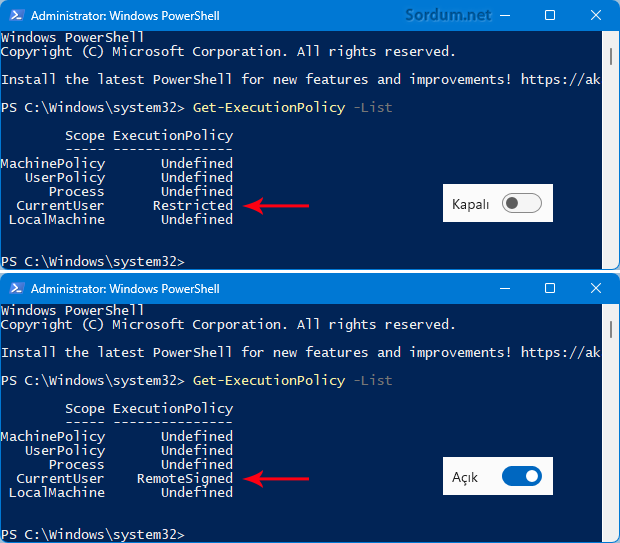 Powershell restricted remotesigned