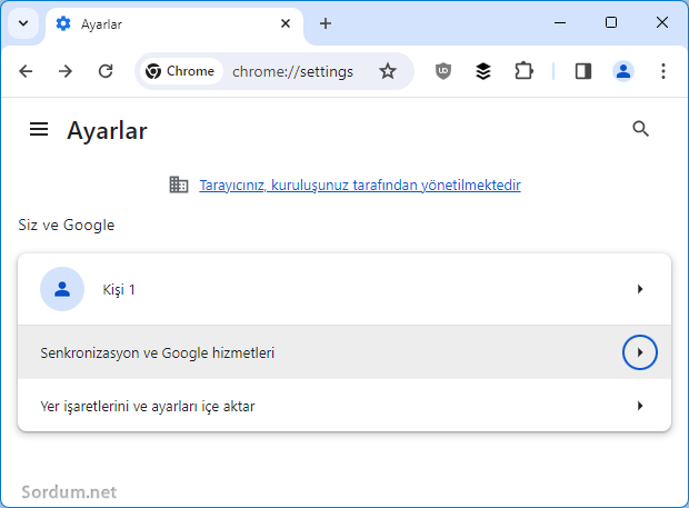 Senkronizasyon ve google hizmetleri