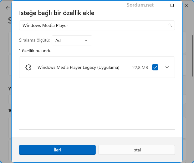 Windowsta Media playeri aktifleştirin