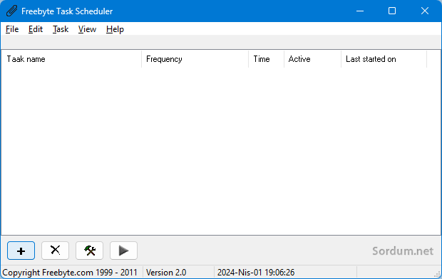 freebyte task scheduler arayüzü