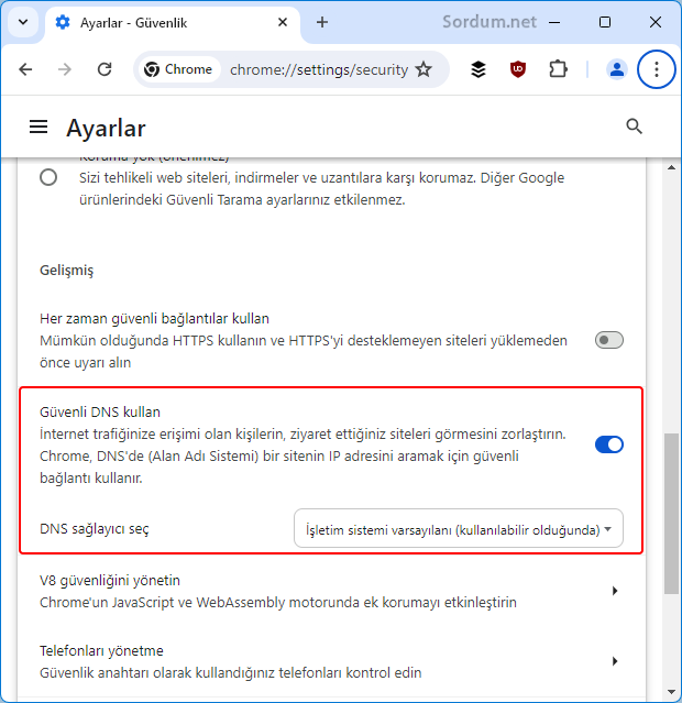 Güvenli DNS tekrar aktif hale geldi